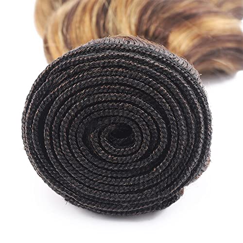 Freiuoke Honey Blonde Water Wave Hair Extensions 18-22 Inch 300g Virgin Human Hair Bundles