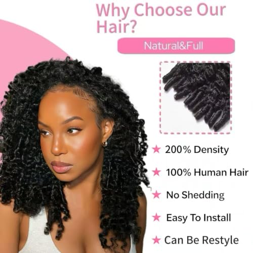 NBOOEVE 16 Inch Burmese Curly Half Wig 3-in-1 Human Hair Flip Over & Glueless