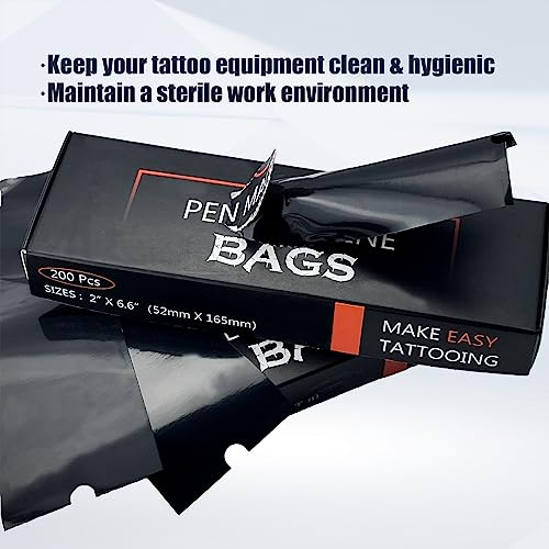 Disposable Tattoo Machine Covers 200pcs - 2"x6.6" Pen Sleeves