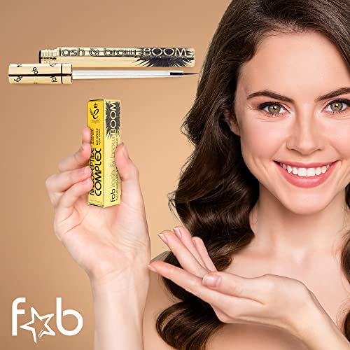 Fab Lash and Brow Boom - The Ultimate Lash and Brow Growth Serum - Lash Serum for Thicker, Longer & Fuller Lashes and Brows - Infused with Castor Oil, Biotin & Eyelash Primer for Healthy Hair Growth