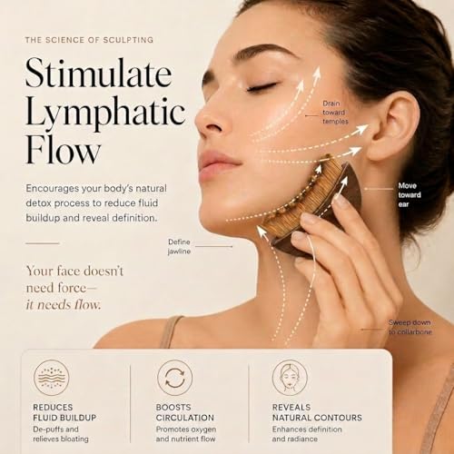 Lymphatic Drainage Face Brush & Stainless Steel Gua Sha Set