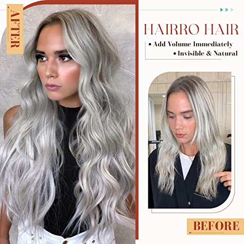 Hairro Tape In Human Hair Extensions For Women 12 inch 40g 20pcs #SILVER