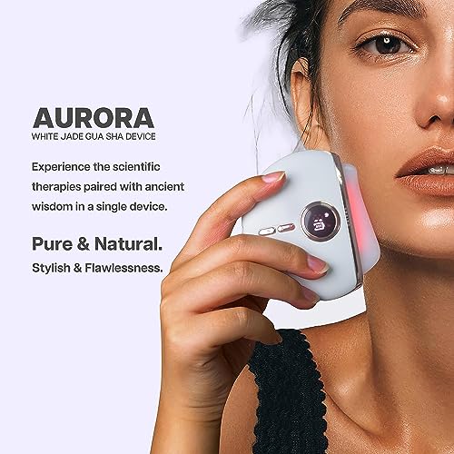 VRAIKO Alpenglow Electric Gua Sha Device, Rose Quartz Gua Sha Facial Tools with Heat and Vibration, Gua Sha Face Massager for Lymphatic Drainage, Lift, Puffiness, Rejuvenation Natural Glow (White)