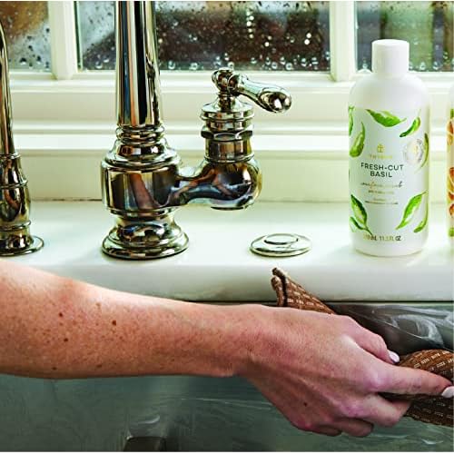 Thymes Soft Surface Scrub - Multipurpose Surface Cleaner - Scented Stain Remover with Baking Soda, Fennel & Parsley Extracts - Gentle Yet Effective Household Cleaner (Fresh-Cut Basil, 11.5 Fl oz)