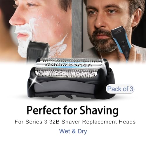 3 Pack 32B S3 Electric Replacement Heads for All Series Shavers,