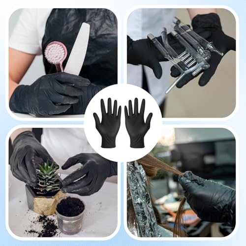 Reusable Hair Dye Gloves Black Rubber Professional Salon Coloring Accessories