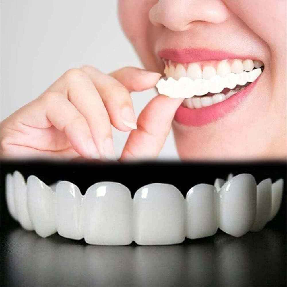 ‌2 Pairs Natural-Looking Temporary Smile Solutions, Top & Bottom Adjustable for Comfortable Experience (1.0)