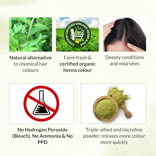 Indus Valley Organic Henna Hair Dye Powder - 100% Natural Grey Coverage