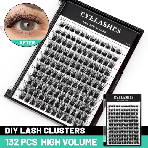 D Curl Cluster Eyelash Extensions 132pcs Mixed Sizes