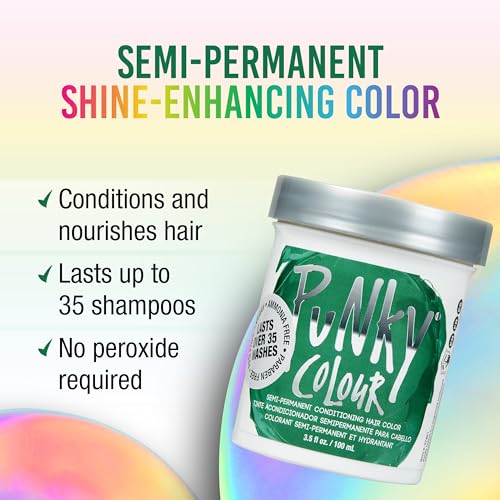 Punky Alpine Green Semi-Permanent Hair Dye, Vegan & Cruelty-Free