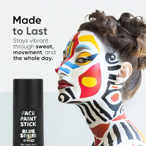 Blue Squid White Face Paint Stick - Waterproof, Vegan