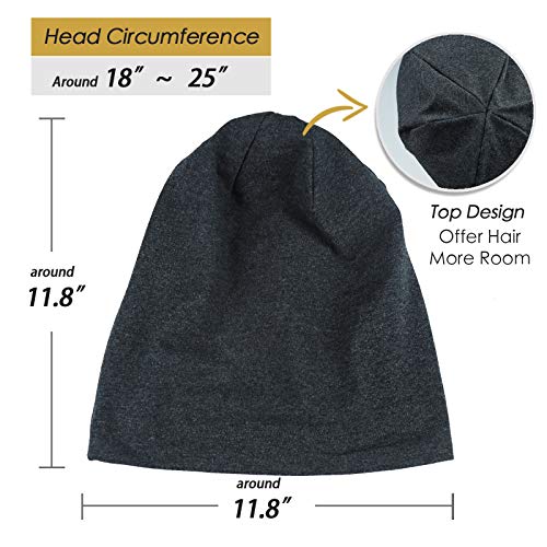 100% Genuine Mulberry Silk Roomy Satin Lined Sleeping Cap for Curly Hair Dreadlocks Adjust Head Size 18"-32" Unisex