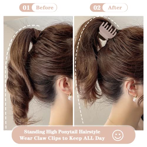 Small Double Row Hair Claw Clips - Strong Hold for Thin & Thick Hair