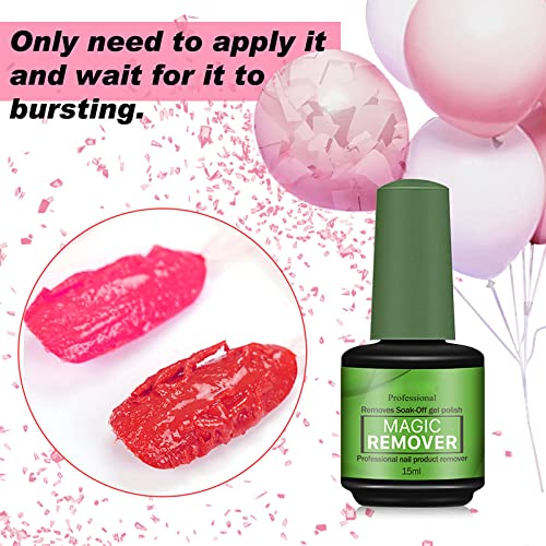 Magic Gel Nail Polish Remover 3-Pack (15ml) - Fast Burst Soak Off No Foil