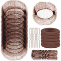 Hair Net and U-Shaped Pin Set - 30 Nets, 30 Pins, 5 Bands