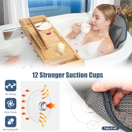 Full Body Bath Pillow with Lumbar Support & 12 Suction Cups