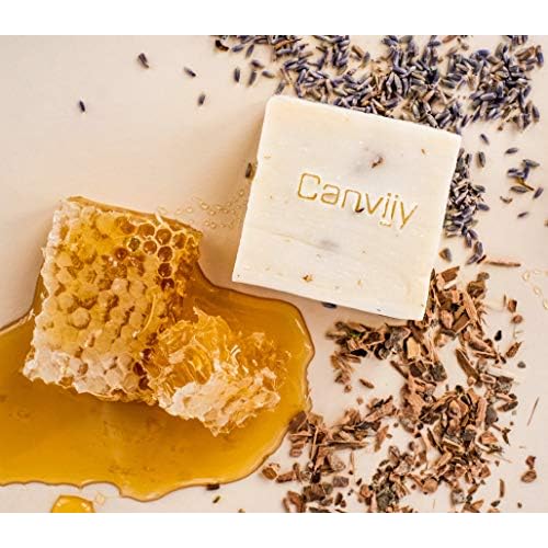 Canviiy 3-in-1 Purifying Nourish + Calm Natural Cleansing Bar, Infused with Calendula, Chamomile, Peppermint Oil, Witch Hazel and Lavender Petals to Soothe, Renew, and Repair Dry Skin - 4 Oz (Pack of 1)