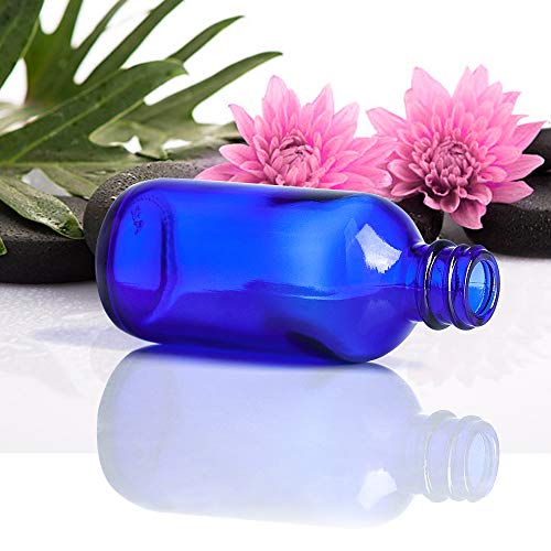 Wedama 2 oz Blue Glass Spray Bottles - 16 Pack Fine Mist Sprayers