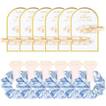 Blue Silk Satin Hair Accessories Set for Bridesmaids & Bridal Shower - 12 pcs