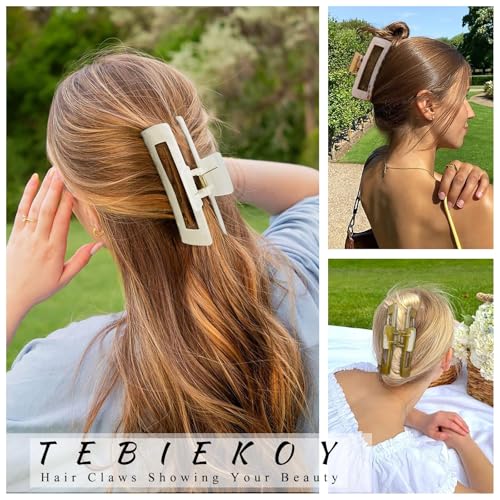 Extra Large Hair Claw Clips for Thick Hair, 5 Inch, 4 Pack