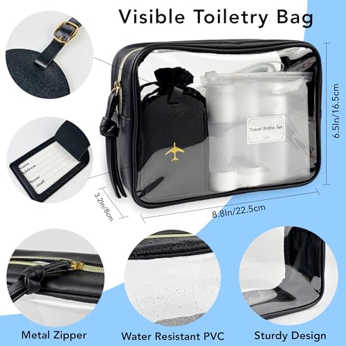 32-Piece Travel Toiletry Kit with TSA Bottles & Emergency Supplies
