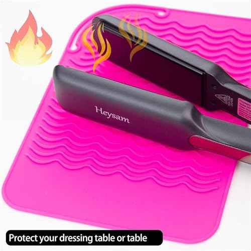 Heysam Heat Resistant Silicone Mat for Hair Styling Tools, 9.0 x 6.5 inches, 450¡ÆF Protection, Multiple Colors