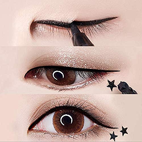 Double-headed Eyeliner Stamp Winged,Waterproof and Smudge proof 4 Pens Eyeliner Stamp. Perfect Wing Cat Eye Stamp, Long Lasting Liquid Eye Liner, Hypoallergenic and Easy to Use