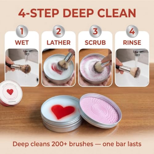 Makeup Brush Cleaner Soap with Silicone Pad, 100g