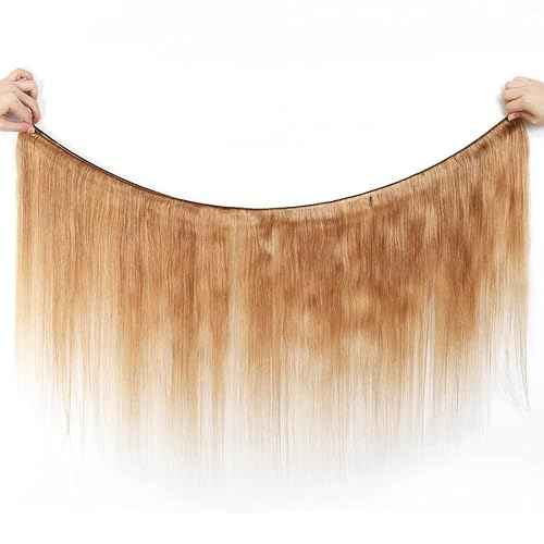 Color 27 Straight Human Hair Bundles Brazilian Virgin Hair Color 27 Bundles Human Hair 14 16 18 Inch Honey Blonde Remy Hair Extensions