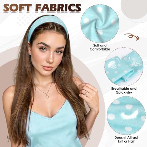 Polka Dot Headbands for Women, 8-Pack Non-Slip Soft