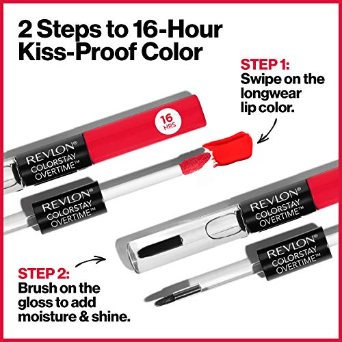 Revlon Liquid Lipstick with Clear Lip Gloss, ColorStay Face Makeup, Overtime Lipcolor, Dual Ended with Vitamin E in Nude, No Coffee Break (570), 0.07 Oz