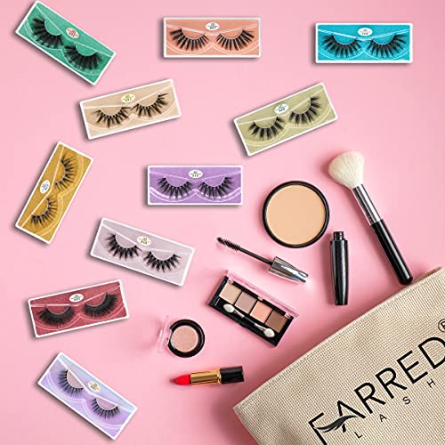 FARRED False Lashes 10 Pairs Mixed Styles - Vegan 3D Faux Mink