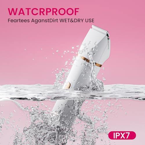 Electric Razors for Women, 5-in-1 Wet/Dry Bikini Trimmer with USB Charge Dock, Deluxe Facial Hair Removal, Wet/Dry Body Shaver for Nose Eyebrows Beard Underarm Leg Arm, IPX7 Waterproof (White)