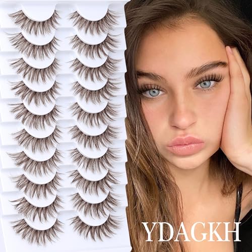 Dark Brown Wispy Lashes 16mm Cat Eye Faux Mink
