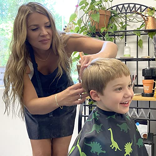 Dinosaur Kids Barber Cape with Adjustable Neck Snaps