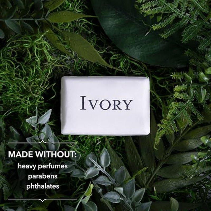 Ivory Gentle Bar Soap, Designed for Whole Family, 99.44% Pure Formula, Plant-Based Cleanser, Made Without Heavy Perfumes, Parabens & Phthalates, For All Skin Types, Original Scent, 4.0 oz (10 Count)