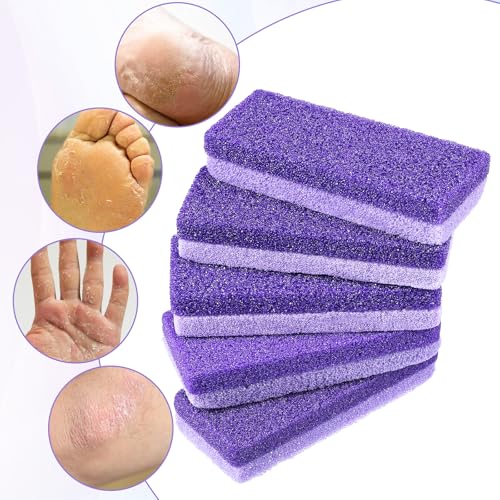 Grevosea Double-Sided Foot Pumice Stones 5-Pack for Callus & Dead Skin Removal