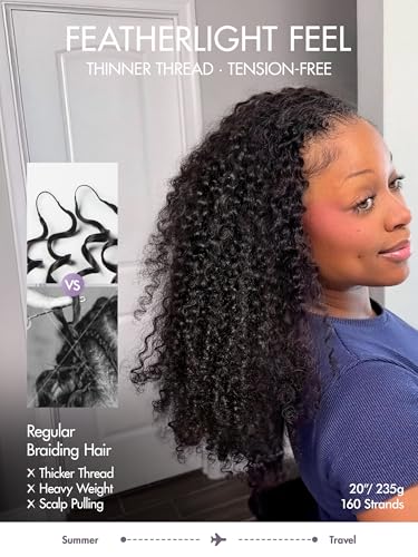 LUVME Burmese Curly Crochet Hair 16" 195g Human Hair