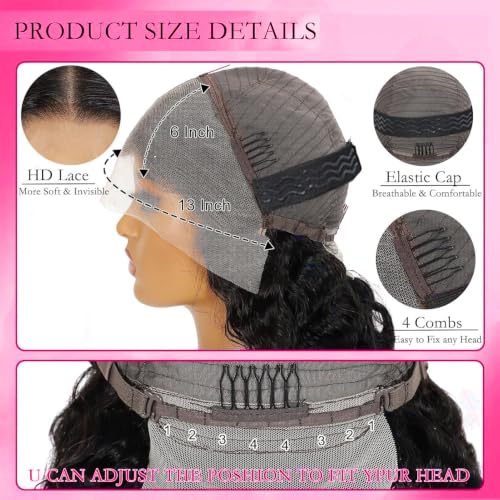 28 Inch 13x6 Deep Wave Lace Front Wig - 200% Density Human Hair