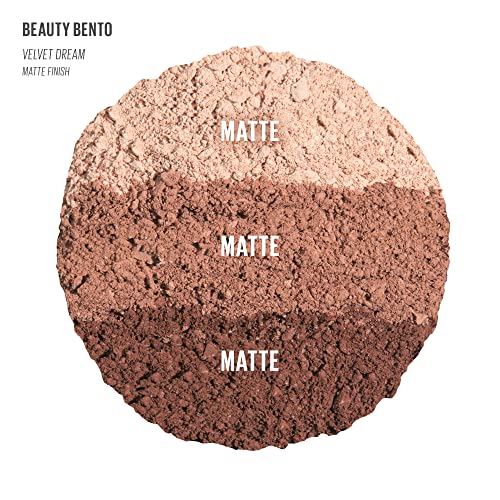 Kaja Beauty Bento Collection - Bouncy Eyeshadow Trio 13 Velvet Dream, 0.03 Oz + Winged Eyeliner & Pen - Wink Stamp Bundle