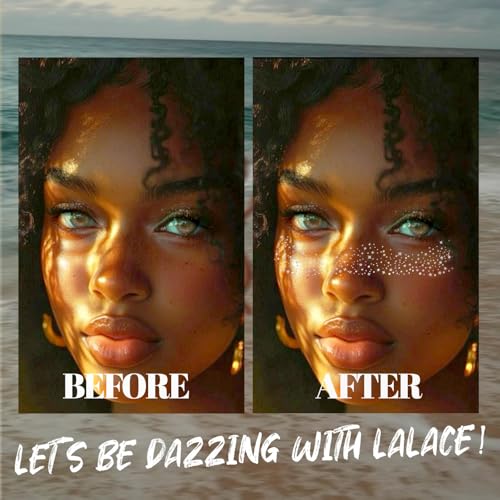 LALACE Glitter Freckles Face Tattoo ? Sparkle Freckle Temporary Tattoo, Waterproof Face Glitter for Women, Face Sparkles & Face Freckles Glitter Makeup Accessories (12pcs Silver Star)