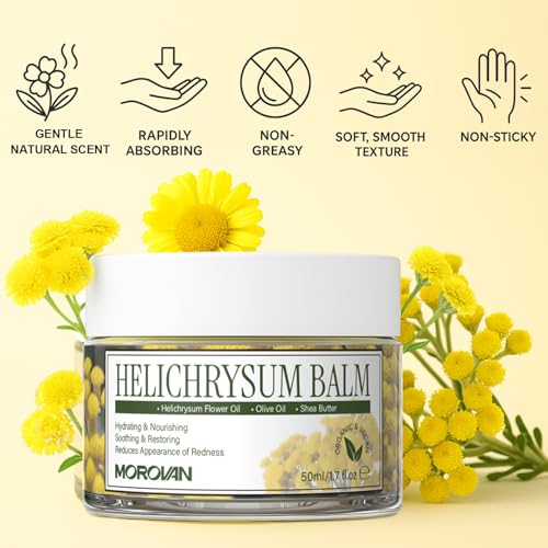 Morovan Elderly Bruise Balm Helichrysum: Multi-Purpose Skin Balm for Bruises, Veins, Burns & Redness from Activity & Aging, Promotes Healing & Circulation for Men & Women