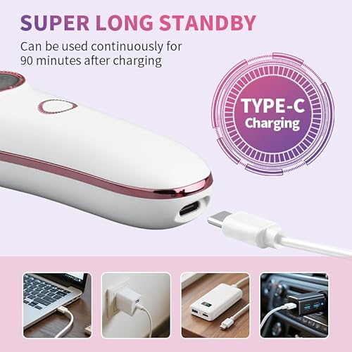 4-in-1 Electric Razor & Bikini Trimmer for Women - Rechargeable Wet/Dry Body Shaver for Face, Legs, Underarms, Pubic Hair, IPX6 Waterproof with LED Light & Travel Lock