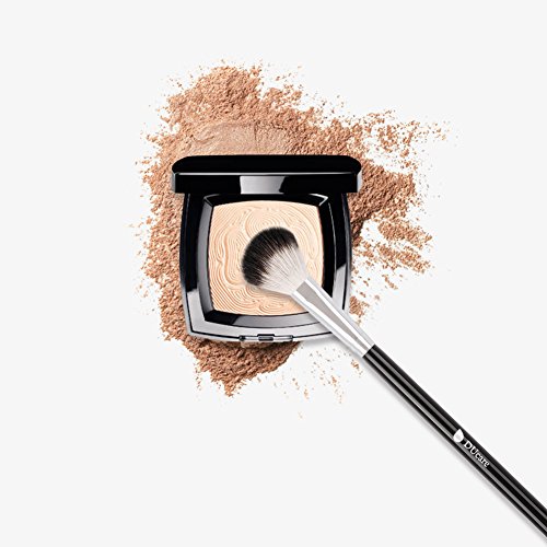 DUcare Highlighter Fan Brush - Soft Goat Hair Tool for Blending, Setting Concealer & Finishing