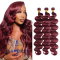 #99J Burgundy Body Wave Human Hair Bundles – 28 Inch, 3 Pack
