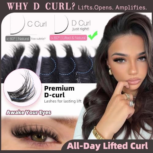 Pleell G.Fluant Fluffy D-Curl Eyelash Clusters 12-18MM Volume Lashes - Wispy, Natural Look
