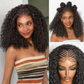 Frodio 13x4 Lace Frontal Braided Wig - Glueless Human Hair Blend, 16"
