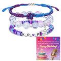 Jragoine Purple Crystal KPop Bracelets for Women & Fans - Stretchy Polymer Jewelry & Party Decor