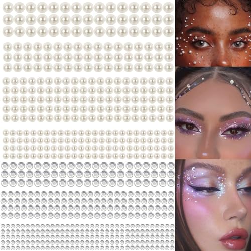 4368 PCS Self-Adhesive Face Gems Rhinestones Jewels Stickers