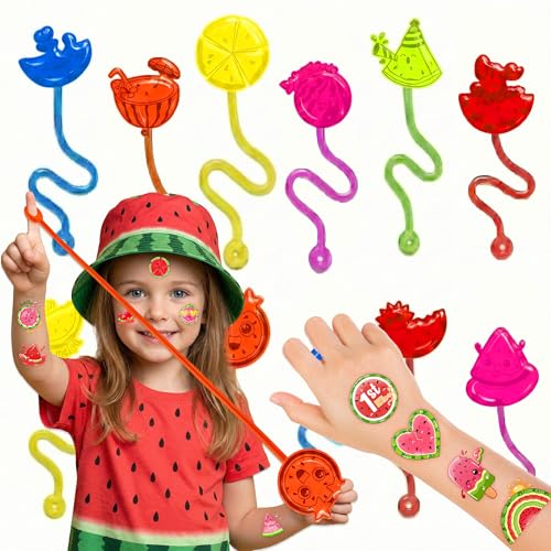 48pc Watermelon Party Favors Set - Sticky Hands & Tattoos